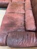 Large Modular Brown Leather Three Piece Sectional Sofa with Ottoman - 7