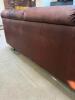 Large Modular Brown Leather Three Piece Sectional Sofa with Ottoman - 8