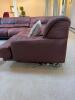 Large Modular Brown Leather Three Piece Sectional Sofa with Ottoman - 13