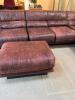 Large Modular Brown Leather Three Piece Sectional Sofa with Ottoman - 14