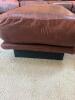 Large Modular Brown Leather Three Piece Sectional Sofa with Ottoman - 15