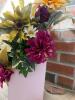 Handmade Wooden Planter With Artificial Floral Arrangement - 2