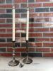 Pair of Silver Tone Oil Candles with Pinecone Snuffer