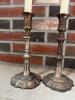 Pair of Silver Tone Oil Candles with Pinecone Snuffer - 3