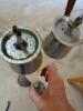 Pair of Silver Tone Oil Candles with Pinecone Snuffer - 4