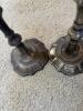 Pair of Silver Tone Oil Candles with Pinecone Snuffer - 6