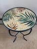 Pair of Mosaic Top Metal Accent Tables - 4