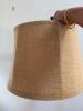 Brass Table Lamp With Burlap Shade and Bird Finial (table seperate) - 4