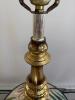 Brass Table Lamp With Burlap Shade and Bird Finial (table seperate) - 6