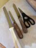 MIxed Kitchen Lot Knives, with Wooden Utensils - 12
