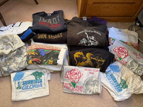 Mixed Vintage Graphic Sweatshirts and T-Shirts Variety