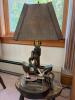 Wooden Nautical Table Lamp With Carved Anchor and Seagull Motif - 2