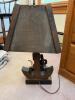 Wooden Nautical Table Lamp With Carved Anchor and Seagull Motif - 4