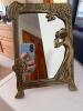 Art Nouveau-Style Brass Standing Vanity Mirror 8x6 - 2