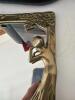 Art Nouveau-Style Brass Standing Vanity Mirror 8x6 - 3