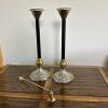 Pair of Tall Candlesticks with Candle Snuffer