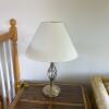 Table Lamp With Metal Base and White Shade