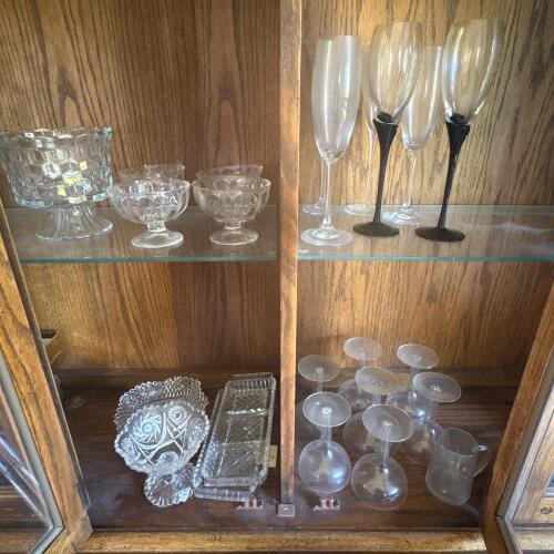 Assorted Glassware and Serving Pieces