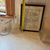 Pyrex and Anchor Hocking Glassware with Framed Kitchen Poem - 9