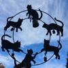 Metal Cat Silhouette and Cat Wind Chime - 2