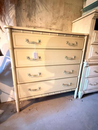 Faux Bamboo Style Four-Drawer Chest