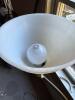 Mid-Century Modern Torchiere Floor Lamp with Frosted Glass Shade - 10