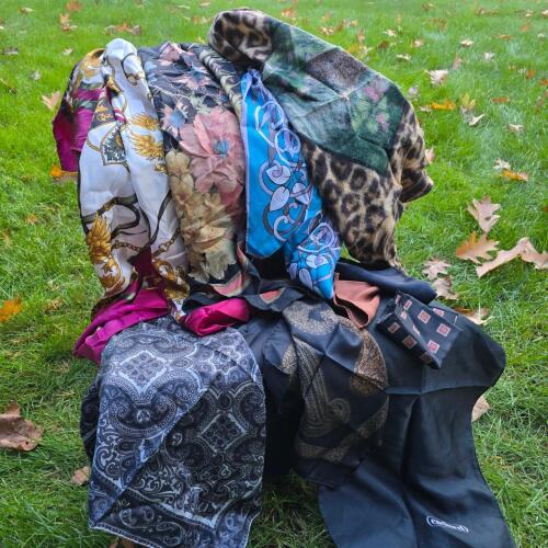 Silk Scarves and Wool Animal Print Scarf Variety