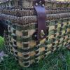 Wicker Picnic Basket with Utensils and Green Glass Stemware - 2