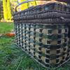Wicker Picnic Basket with Utensils and Green Glass Stemware - 3