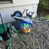 Grouping of Outdoor Garden Tools, Ladders, Pots, and Wheelbarrow - 4