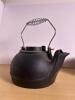 Cast Iron Kettle and Black Enamelware Pot with Lid - 3