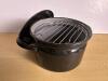 Cast Iron Kettle and Black Enamelware Pot with Lid - 6