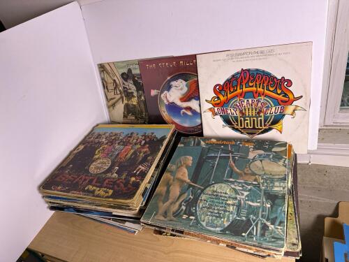 Vintage Vinyl Records: The Beatles, Steve Miller Band, Woodstock