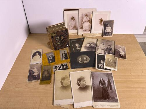 Victorian Photo Album and Assorted 19th Century Portrait Photographs