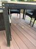 Patiojoy Wicker Armchairs and Weathered Wood Patio Table - 4