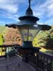 80" Tall and Heavy Outdoor Hanging Lantern in Rustic Wrought Iron Stand - 2