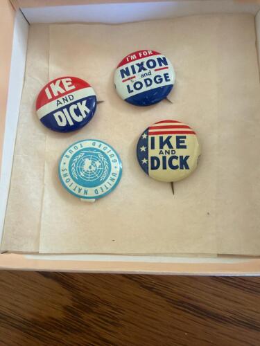 Vintage Political Campaign Pinback Buttons Ike and Dick