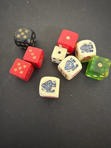 Vintage Gaming Dice and Casino-Style Poker Dice Set