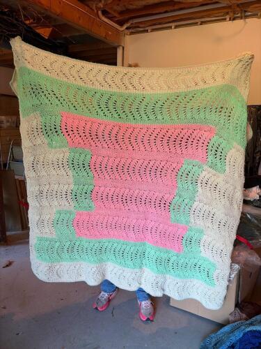 Five Assorted Handmade Crochet Afghans