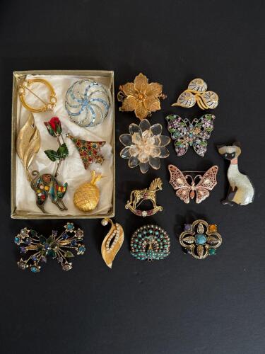 Vintage Costume Brooches Including Monet