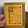 Framed Illustrated Prayer & Round Framed 1890s Photograph - 2