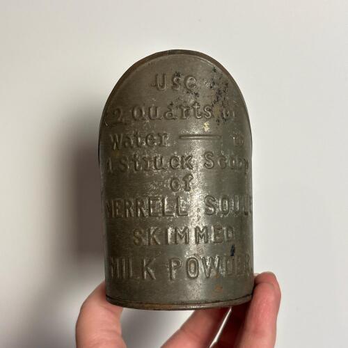Vintage Merrell Soule Skimmed Milk Powder Metal Scoop