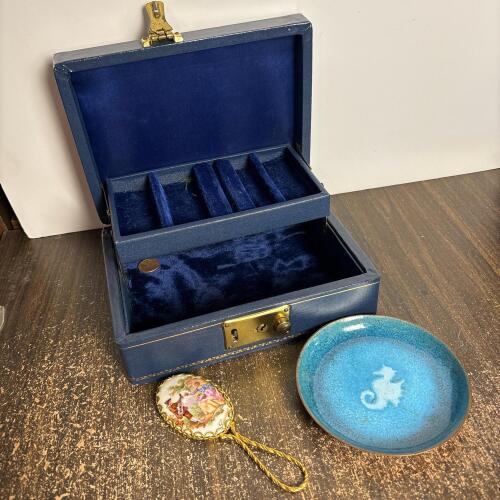 Trinket Dish, Jewelry Box, & Limoges Hand Mirror