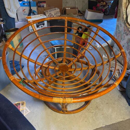Papasan Chair Rattan Frame in MCM Style
