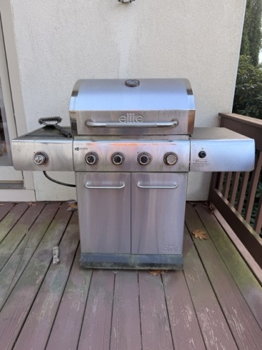 Elite Stainless Steel Four-Burner Gas Grill with Convertible Valve