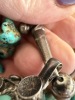 Silver and Turquoise Nugget Necklace with Pendant and Feathers - 7