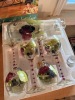 Eiffel Tower Wine Rack with Handpainted Wine Glasses and Carafe - 4